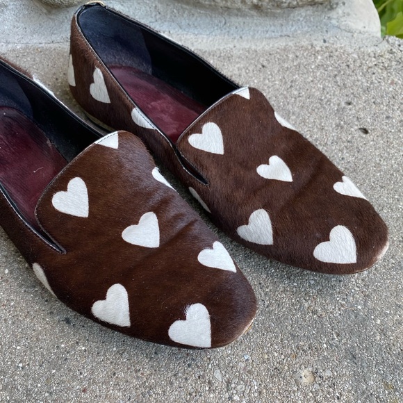 Burberry Brown Pony Hair Heart Loafers - 37 - Picture 3 of 12